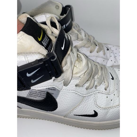 Nike Air Force 1 Mid 07 LV8, 804609-103, White/Black, Mens Basketball, Size 8 - Picture 2 of 12